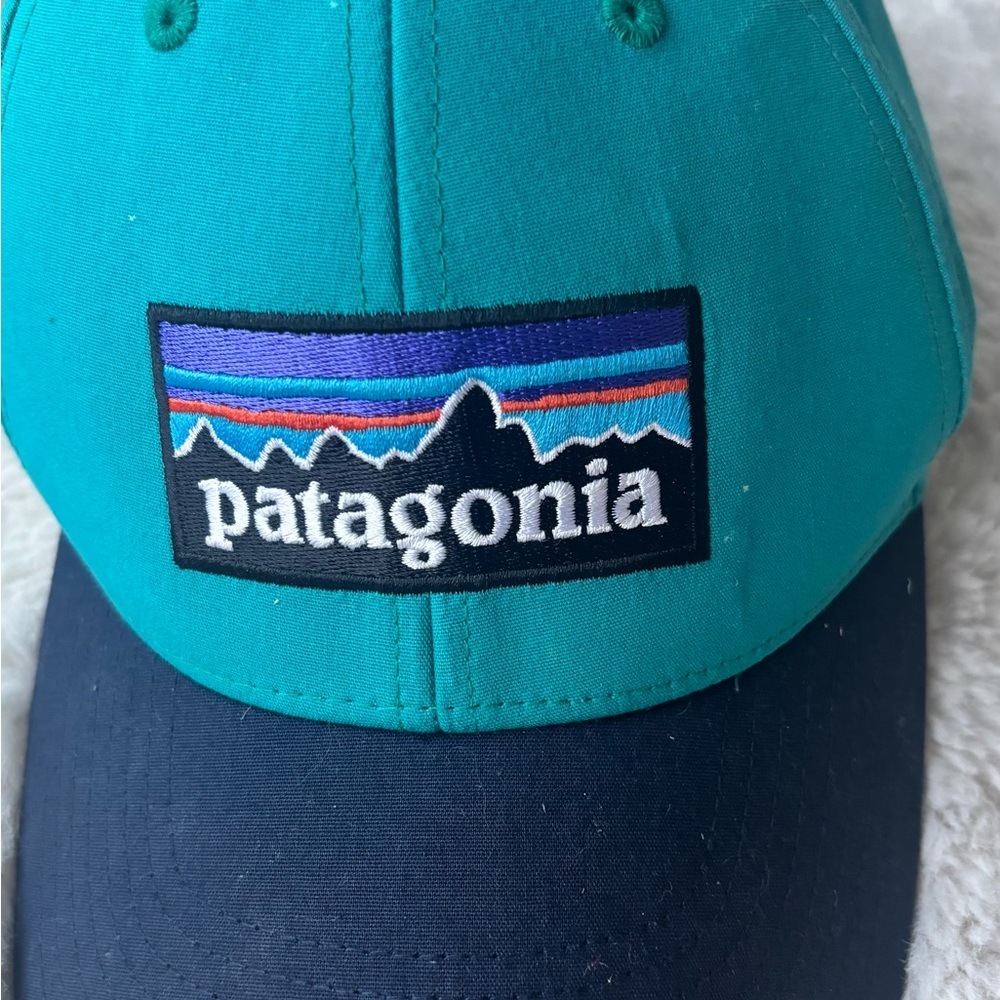 Patagonia Teal and Navy Logo Patch Baseball Cap